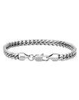 5mm white gold plain cuban bracelet by Iceman Society