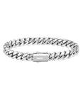 8mm white gold plain cuban bracelet by Iceman Society