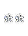 White gold moissanite earrings by Iceman Society