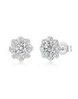 White gold moissanite earrings by Iceman Society