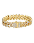 13mm 18k gold ice prong cuban bracelet by Iceman Society