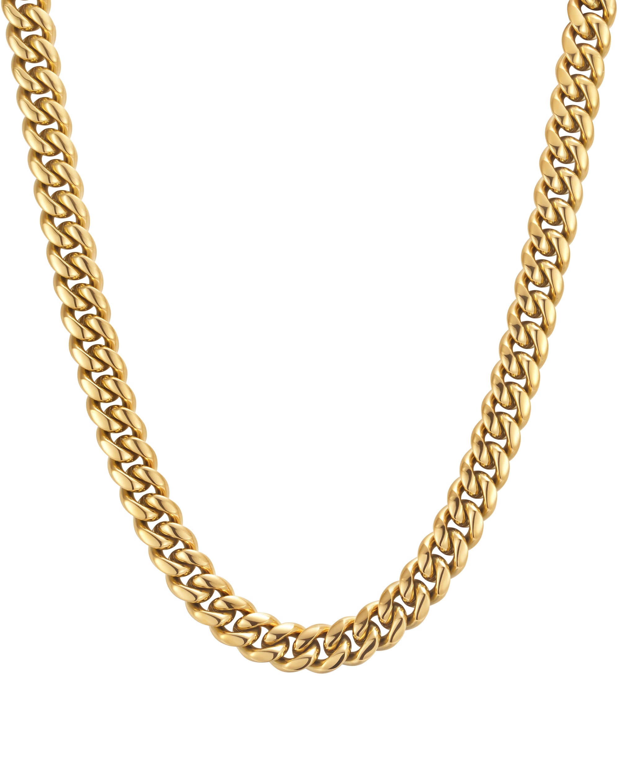 12m 18k gold plain cuban necklace by Iceman Society