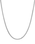 3mm white gold plain cuban necklace by Iceman Society