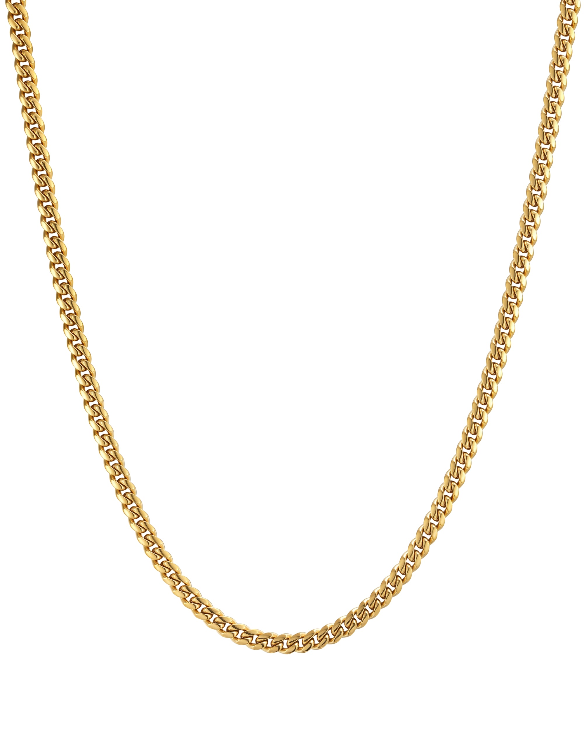 5mm 18k gold plain cuban necklace by Iceman Society